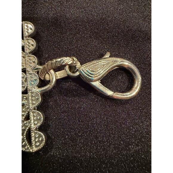 Marcasite silver toned Belt with interconnected metallic panels 38” main image 4